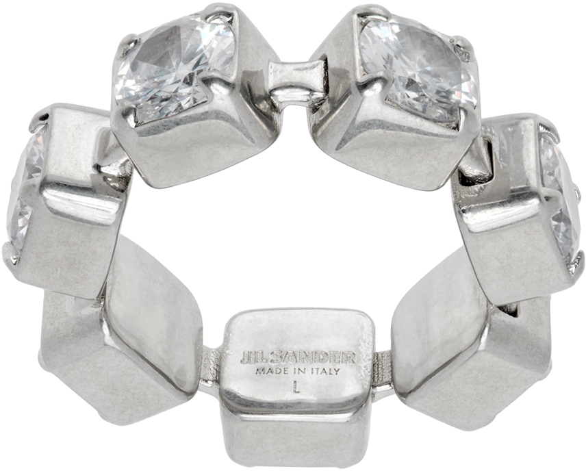 Shop Jil Sander Silver Cup Chain Ring In 043 Silver