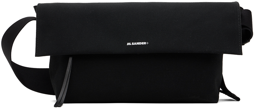 Shop Jil Sander Black Utility Crossbody Medium Messenger Bag In 001 Black