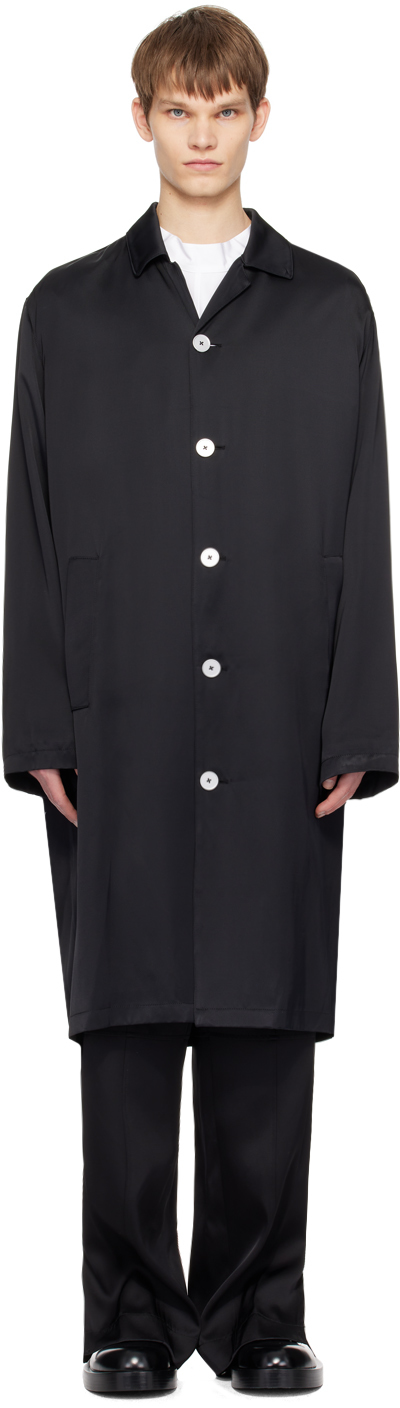 Jil Sander Black Single-breasted Coat In 001 Black