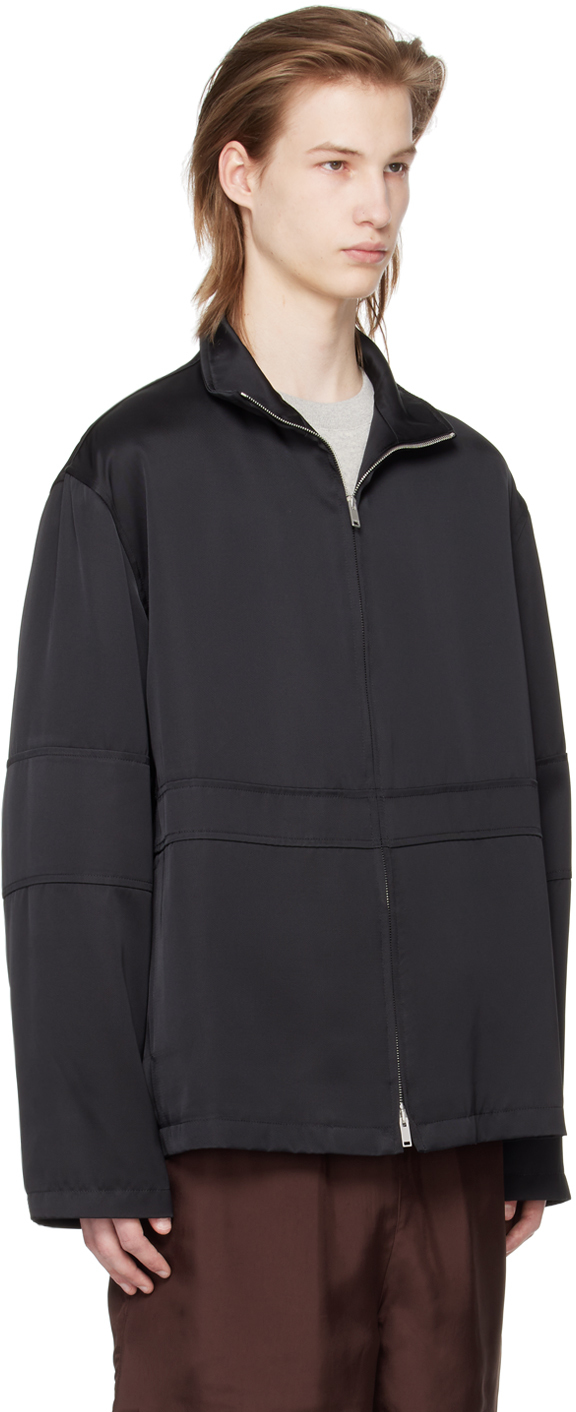 Jil Sander Black Zip Jacket In 001 Black