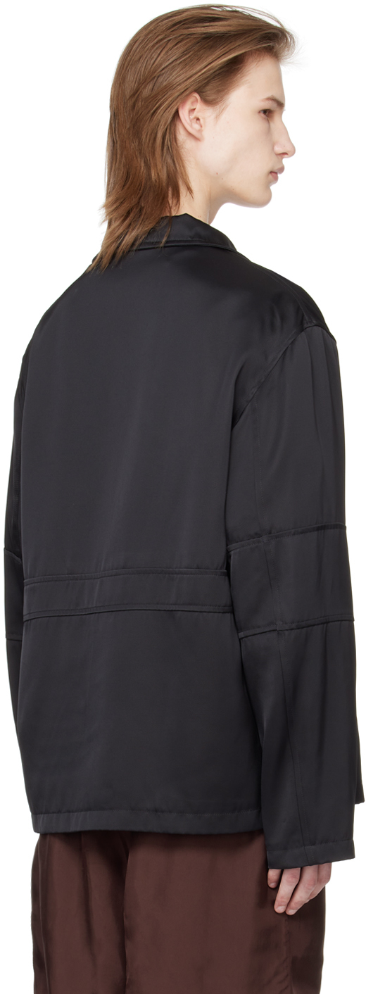 Jil Sander Black Zip Jacket In 001 Black