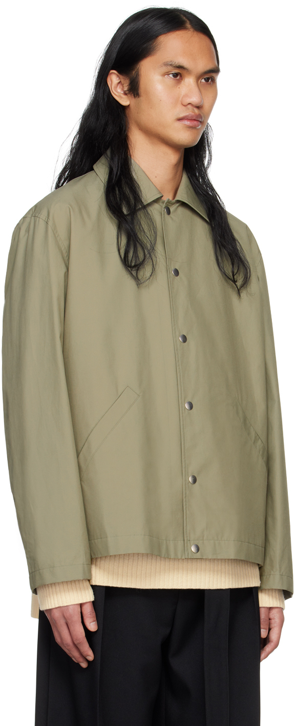 Jil Sander Khaki Printed Jacket In 317 Medium Green