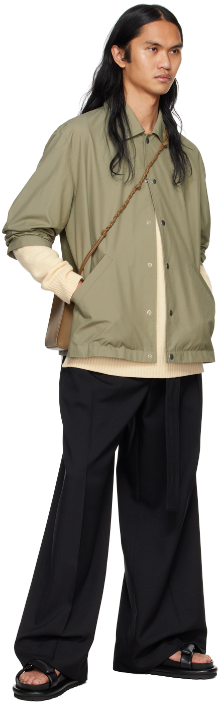 Jil Sander Khaki Printed Jacket In 317 Medium Green