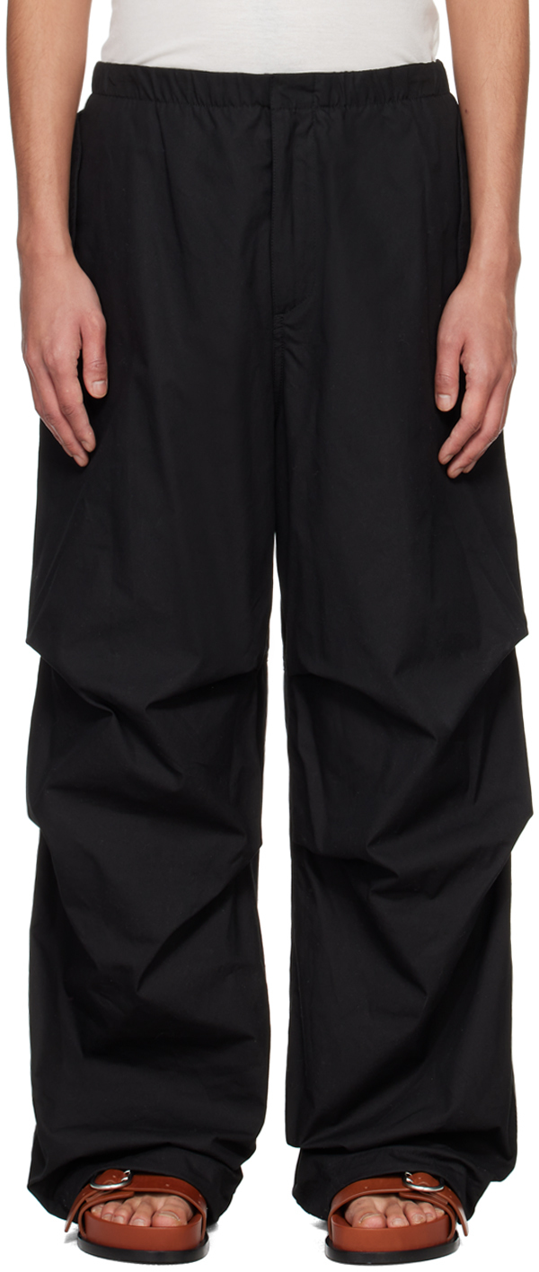 Shop Jil Sander Black Oversized Cargo Pants In 001 Black