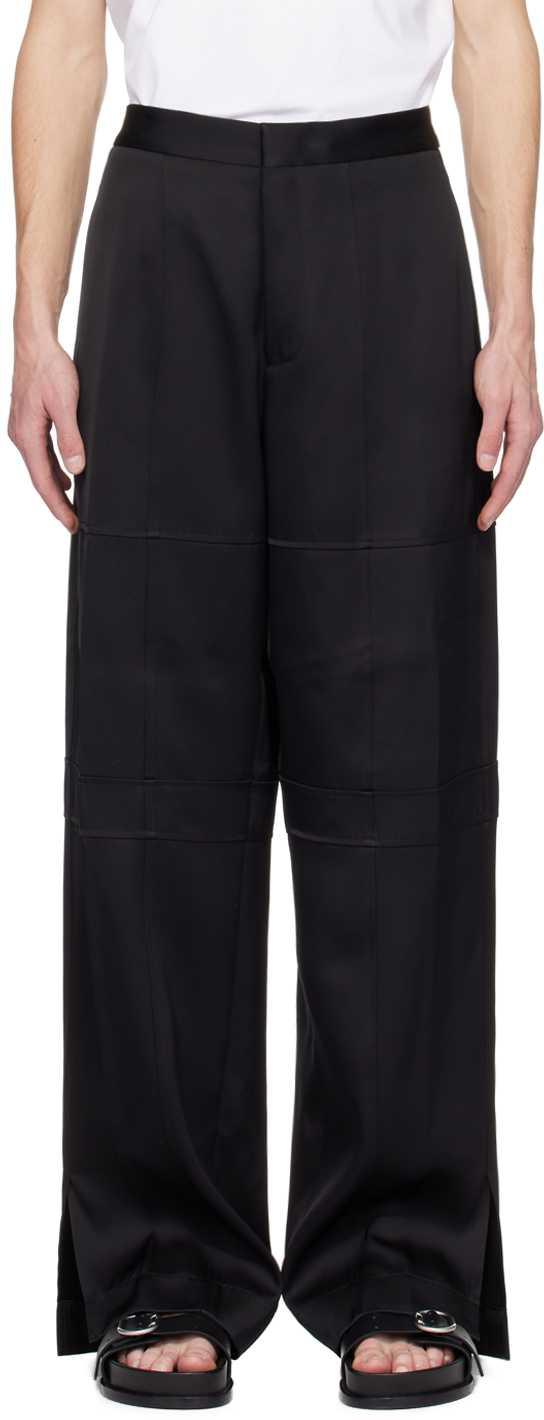 Jil Sander Black Paneled Trousers In 001 Black