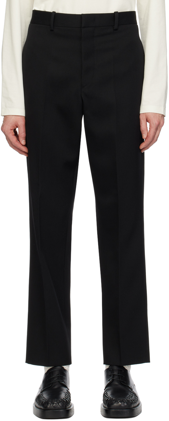 Black Straight-Fit Trousers