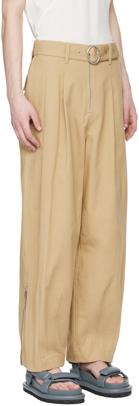 Jil Sander Belted Wide-leg Trousers In 260 Dove Grey
