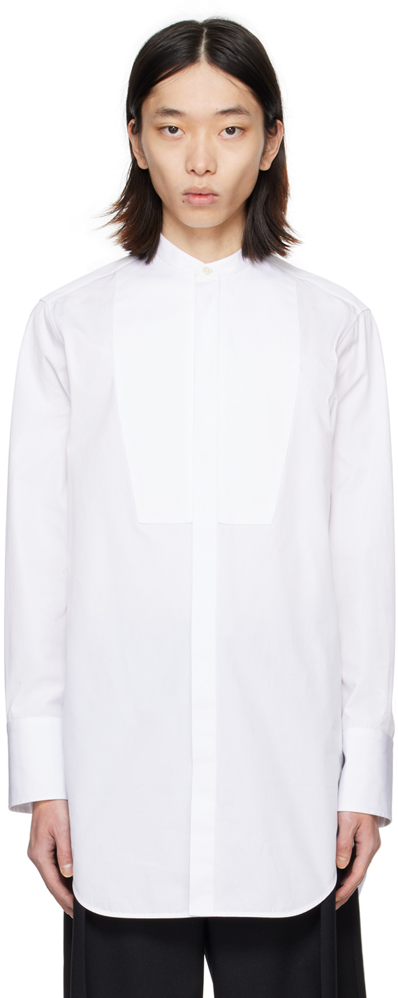 Shop Jil Sander White Plastron Shirt In 100 White