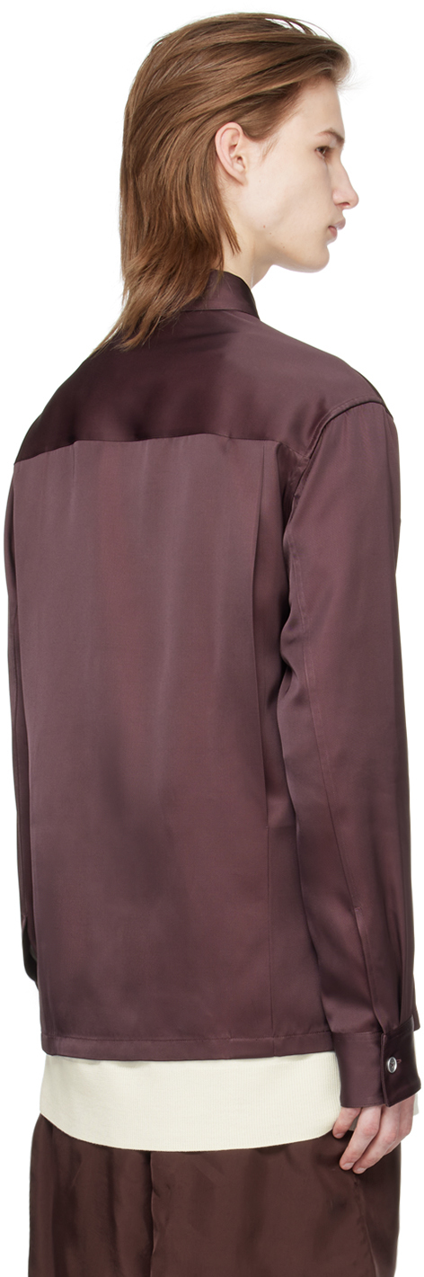 Jil Sander Purple Flap Pocket Shirt In 602 Plum