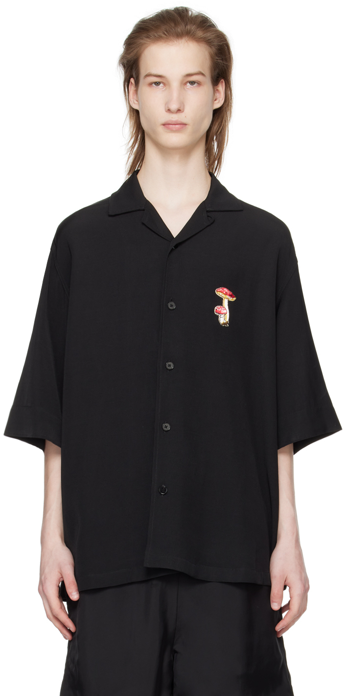 Shop Jil Sander Black Embroidered Shirt In 001 Black
