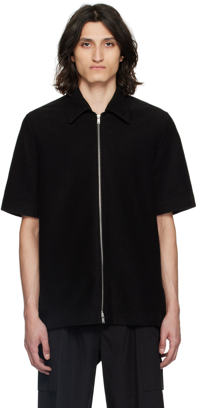Shop Jil Sander Black Zip Shirt In 001 Black
