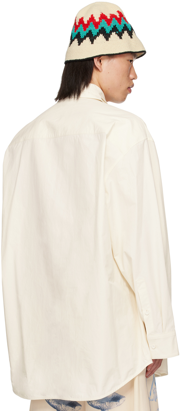 Jil Sander Layered Cotton Shirt In 104 Coconut