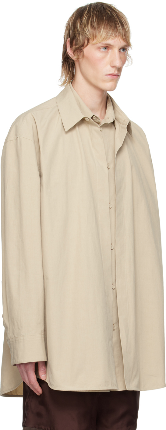 Jil Sander Beige Layered Shirt In 052 Powder Green