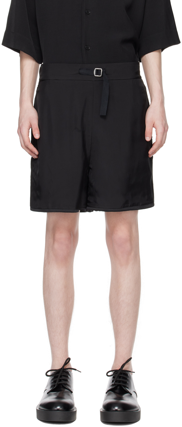 Shop Jil Sander Black Oversized Reversible Shorts In 001 Black