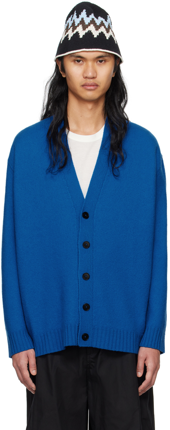 Blue Buttoned Cardigan by Jil Sander on Sale