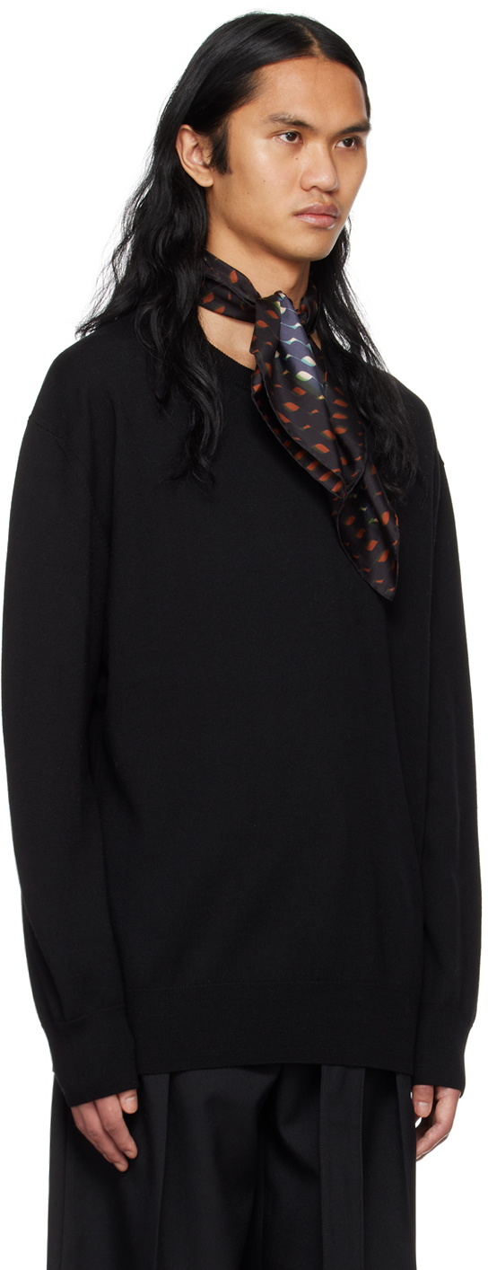 Jil Sander Black Crewneck Sweater In 001 Black