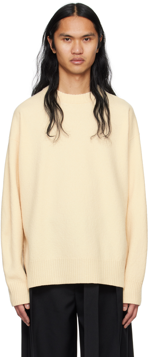 Jil Sander Off-white Oversized Sweater In 109 Cornsilk