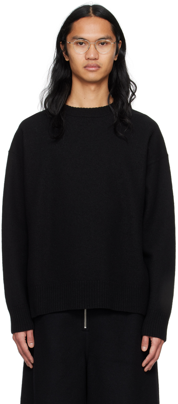 Jil Sander Black Oversized Sweater In 001 Black