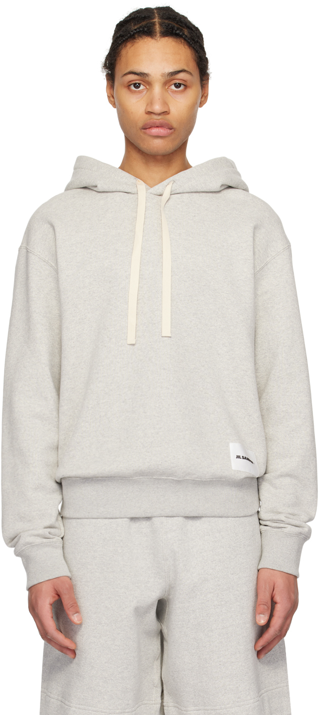 Jil Sander: Gray Patch Hoodie | SSENSE