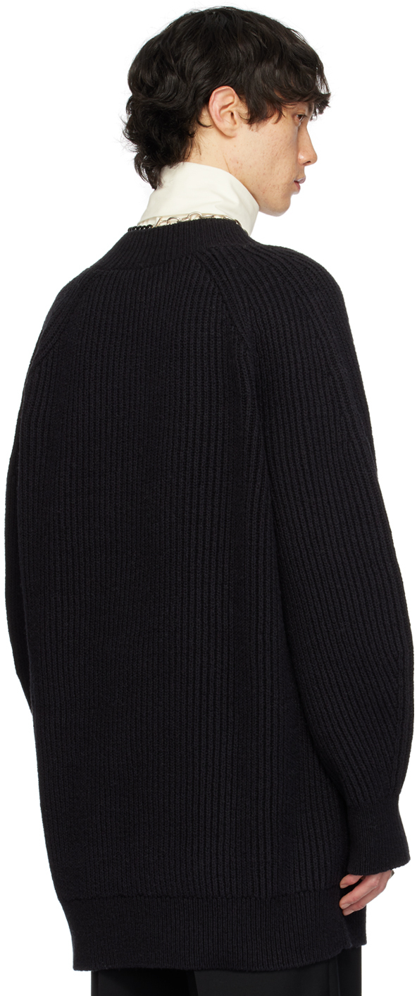 Jil Sander Black V-neck Sweater In 001 Black