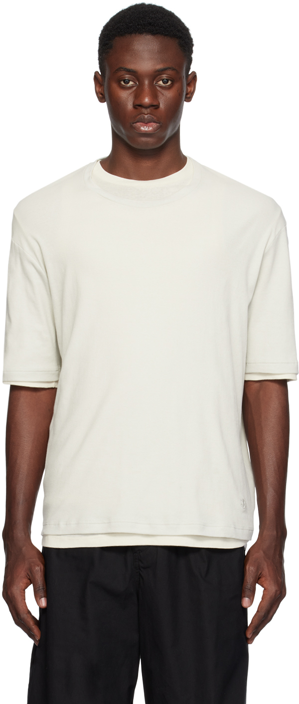 Jil Sander: Off-White Embroidered T-Shirt | SSENSE Canada
