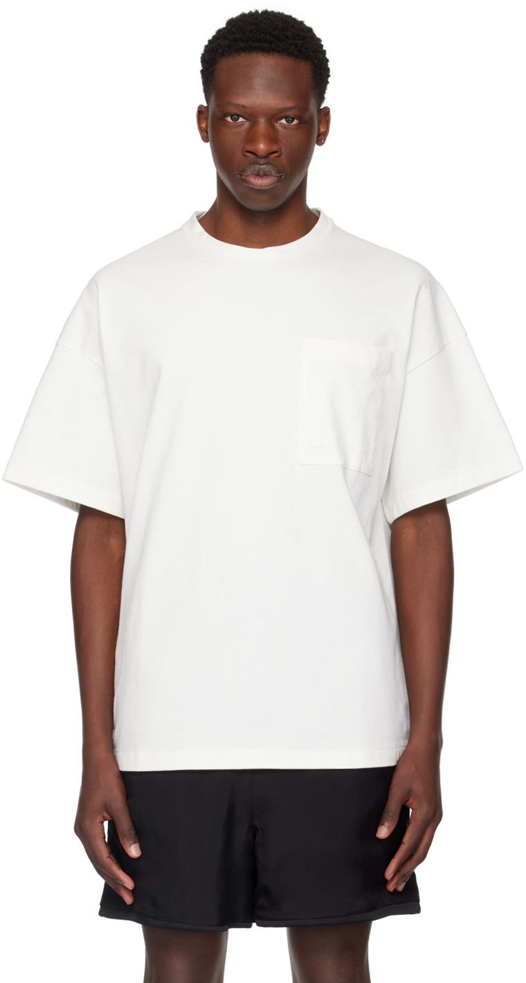 Jil Sander White Patch T-shirt In 102 Porcelain