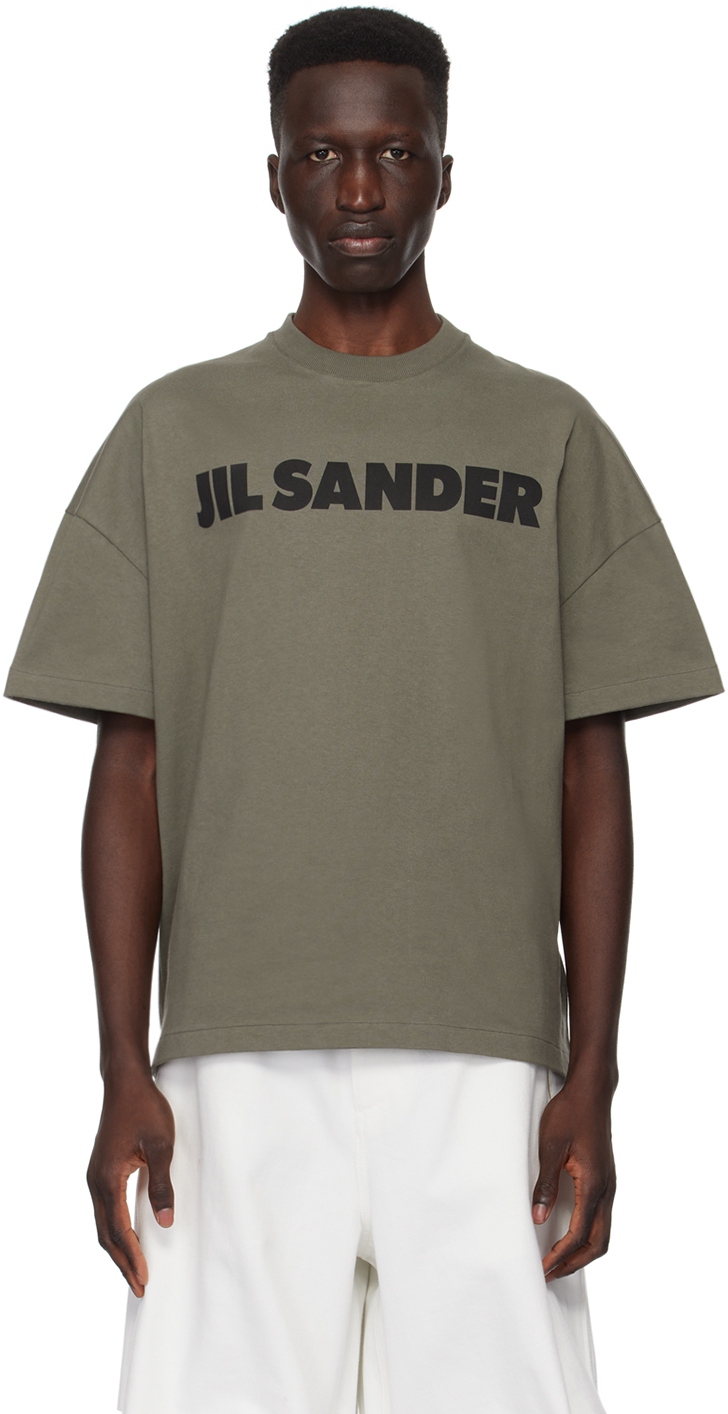 Jil Sander: Green Printed T-Shirt | SSENSE