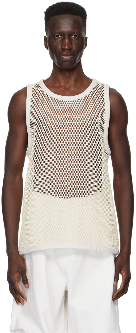 Off-White Scoop Neck Tank Top by Jil Sander on Sale