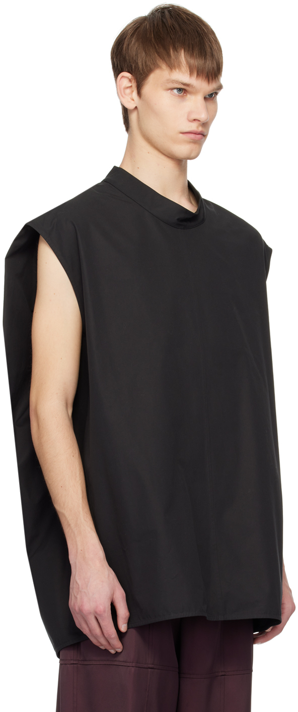 Jil Sander Black Button Tank Top In 001 Black