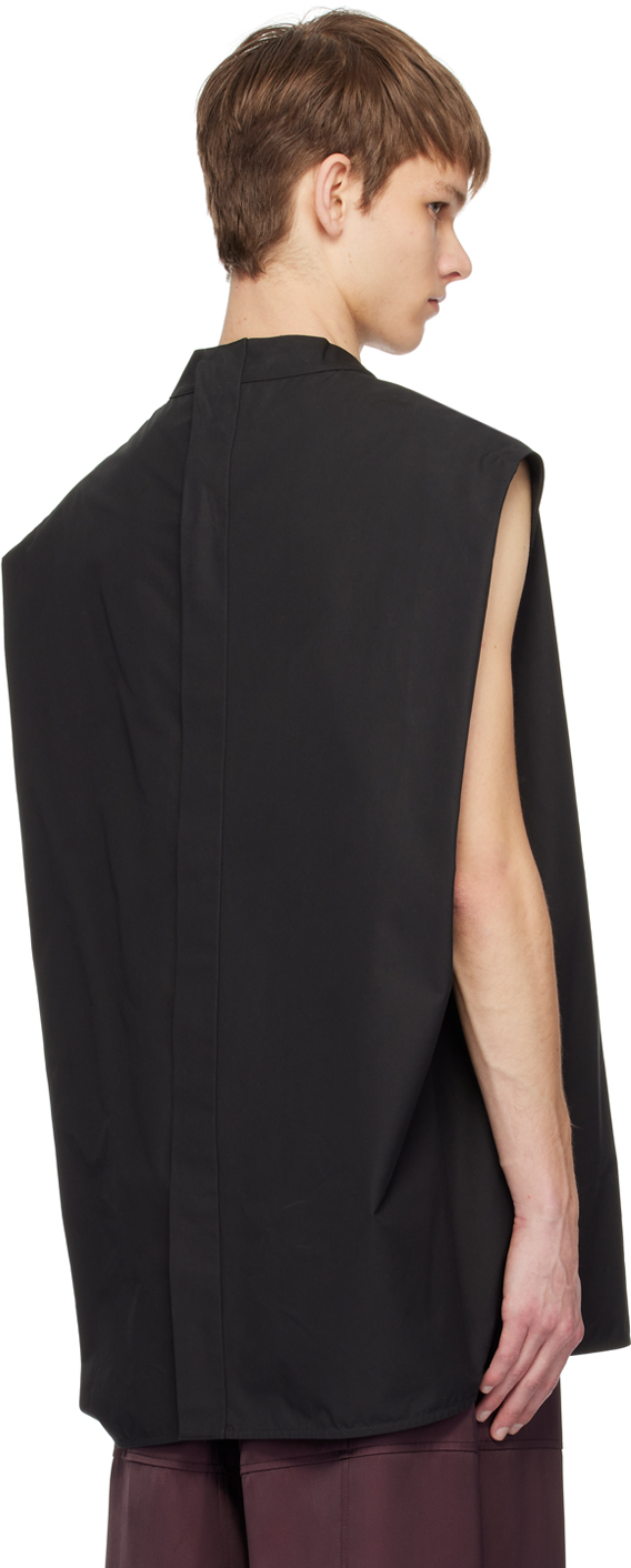 Jil Sander Black Button Tank Top In 001 Black