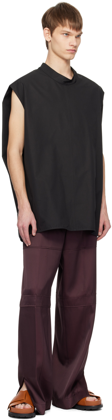 Jil Sander Black Button Tank Top In 001 Black