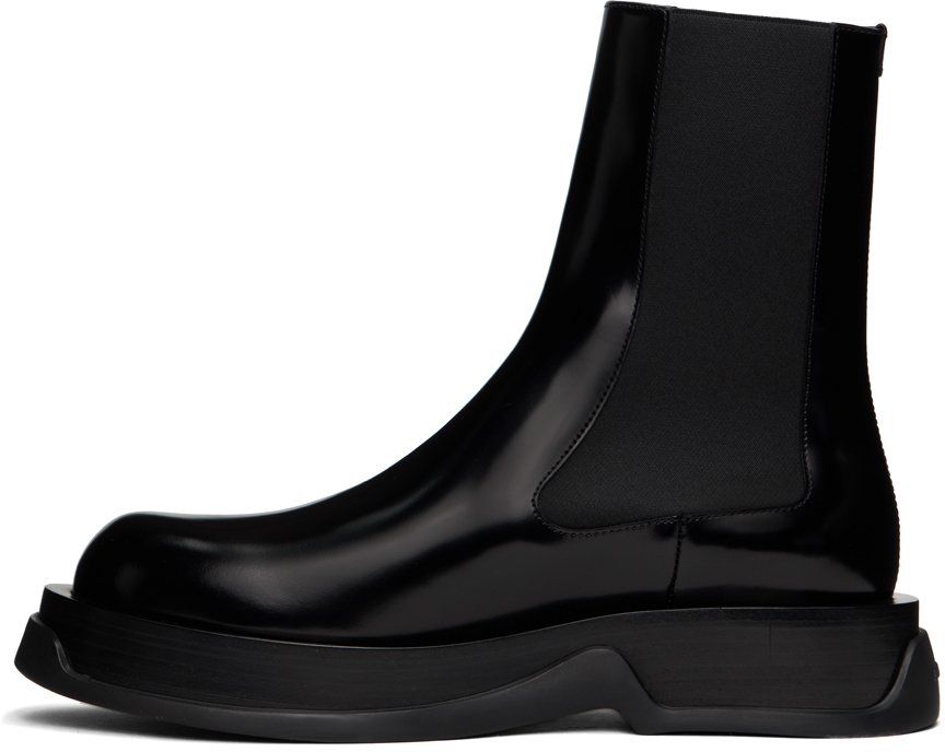 Jil Sander Black Leather Chelsea Boots In 001 Black