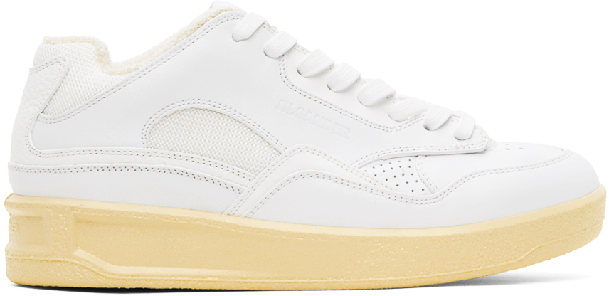 Shop Jil Sander White Low-top Sneakers In 100 White/ecru