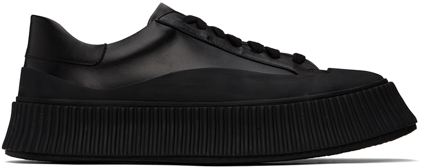 Black Calfskin Low-Top Sneakers