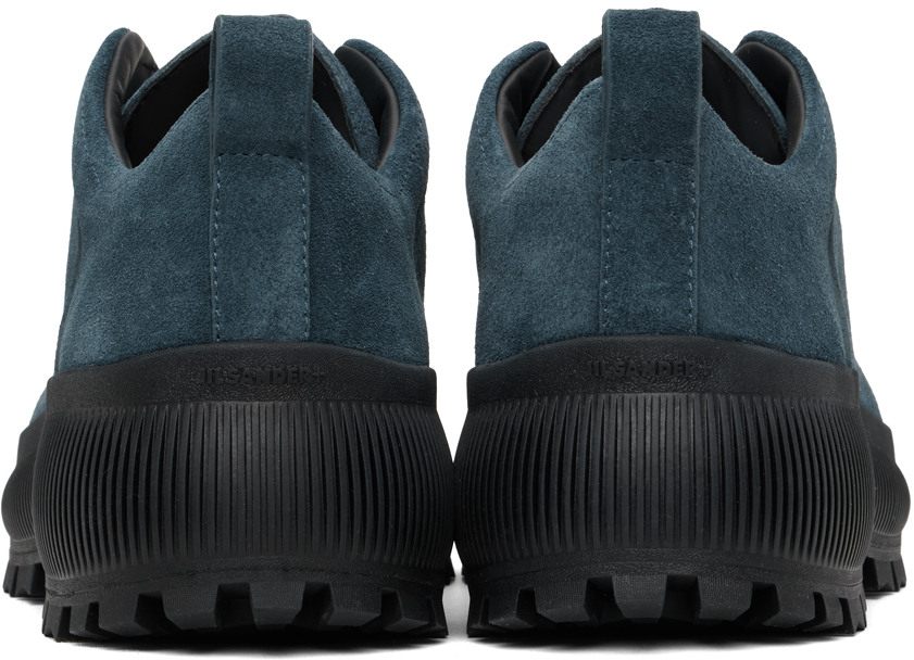 Jil Sander Blue Thick Suede Reverse Sneakers In 023 Fog