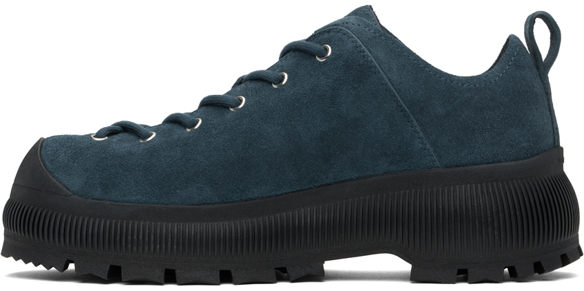 Jil Sander Blue Thick Suede Reverse Sneakers In 023 Fog