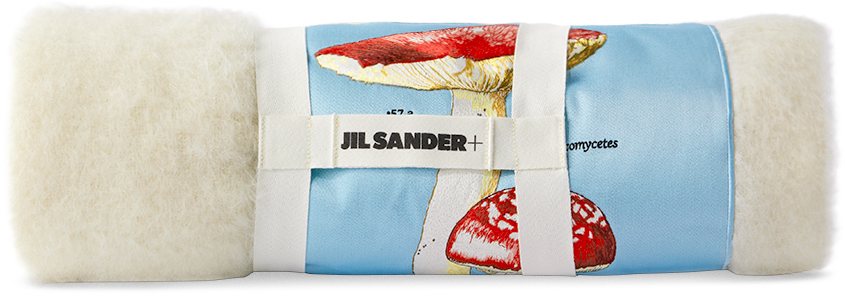 Jil Sander Off-white Mushroom Mohair Blanket In 100 White