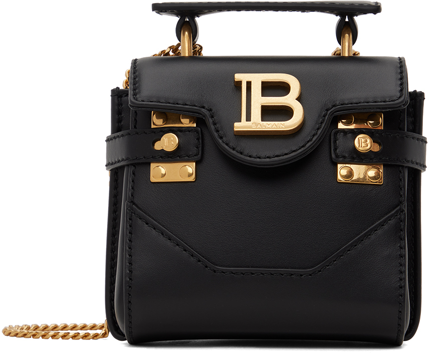 Shop Balmain Black B-buzz Mini Bag In 0pa Noir