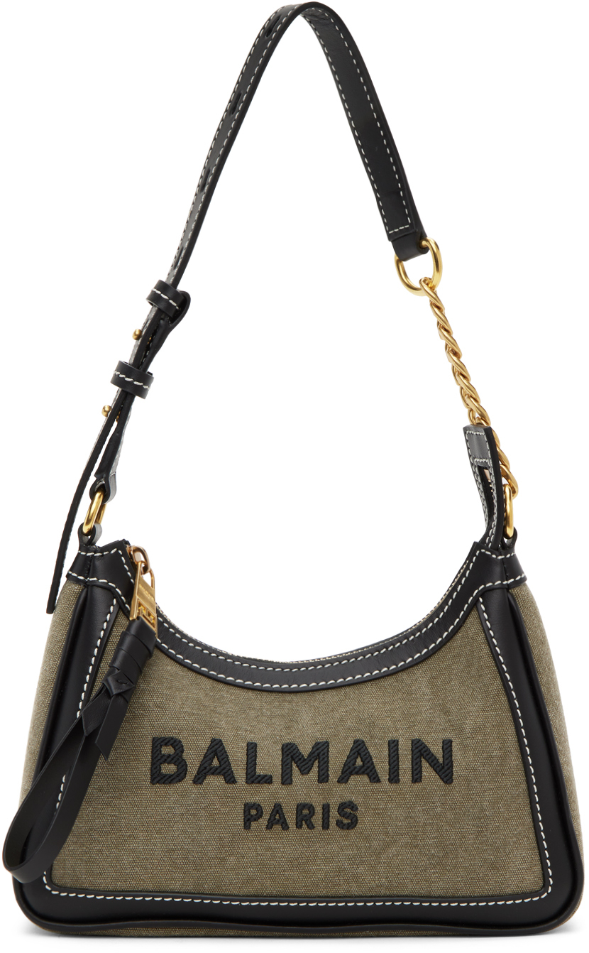 Balmain: Khaki B-Army Bag | SSENSE Canada