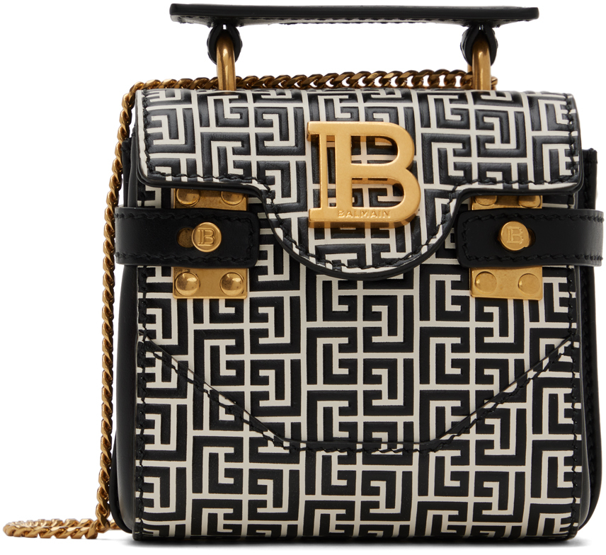 Black & White BBuzz Mini 12 Bag by Balmain on Sale