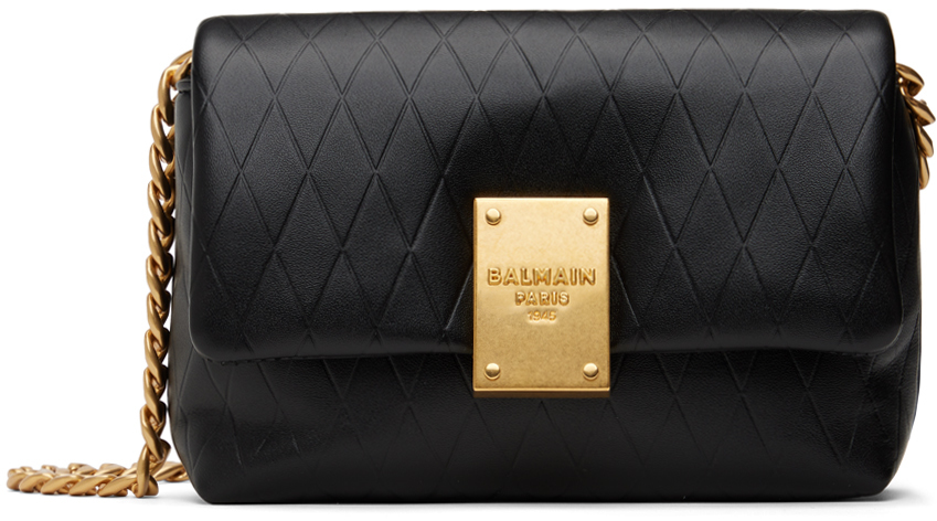 Shop Balmain Black 1945 Mini Bag In 0pa Noir 0pa