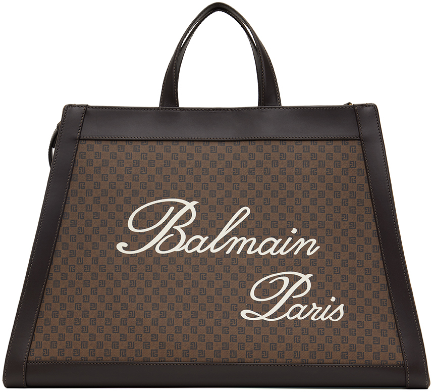 Brown Olivier's Cabas Tote by Balmain on Sale