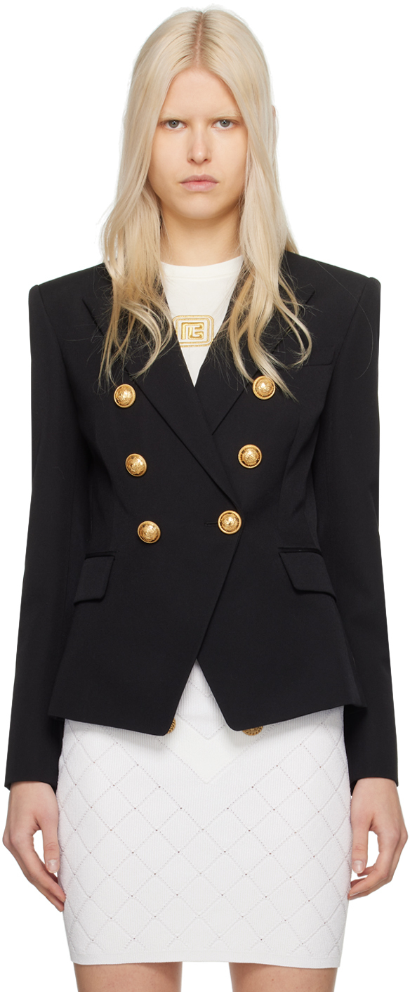 Black Peaked Lapel Blazer