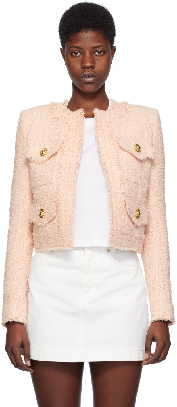 Pink Collarless Jacket