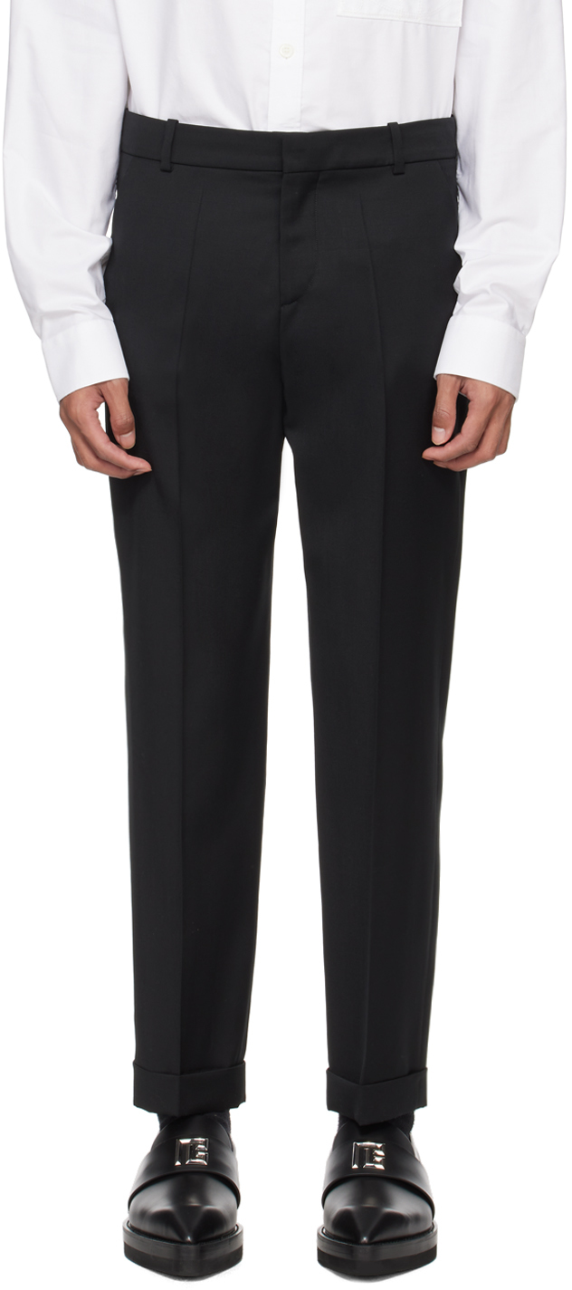 Black Rolled Cuff Trousers