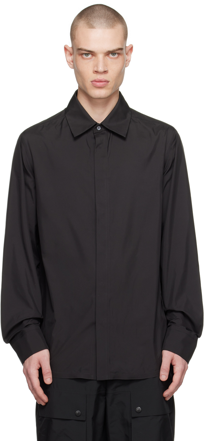 Shop Balmain Black Button Shirt In 0pa Noir
