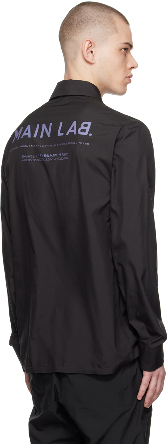 Balmain Men's Main Lab Logo Button-up Shirt In 0pa Noir