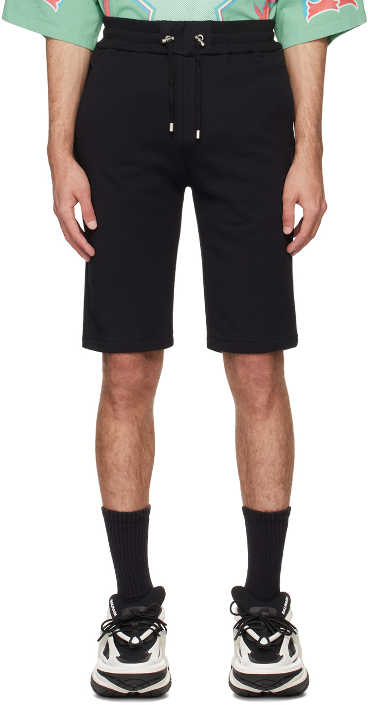Black Flocked Shorts