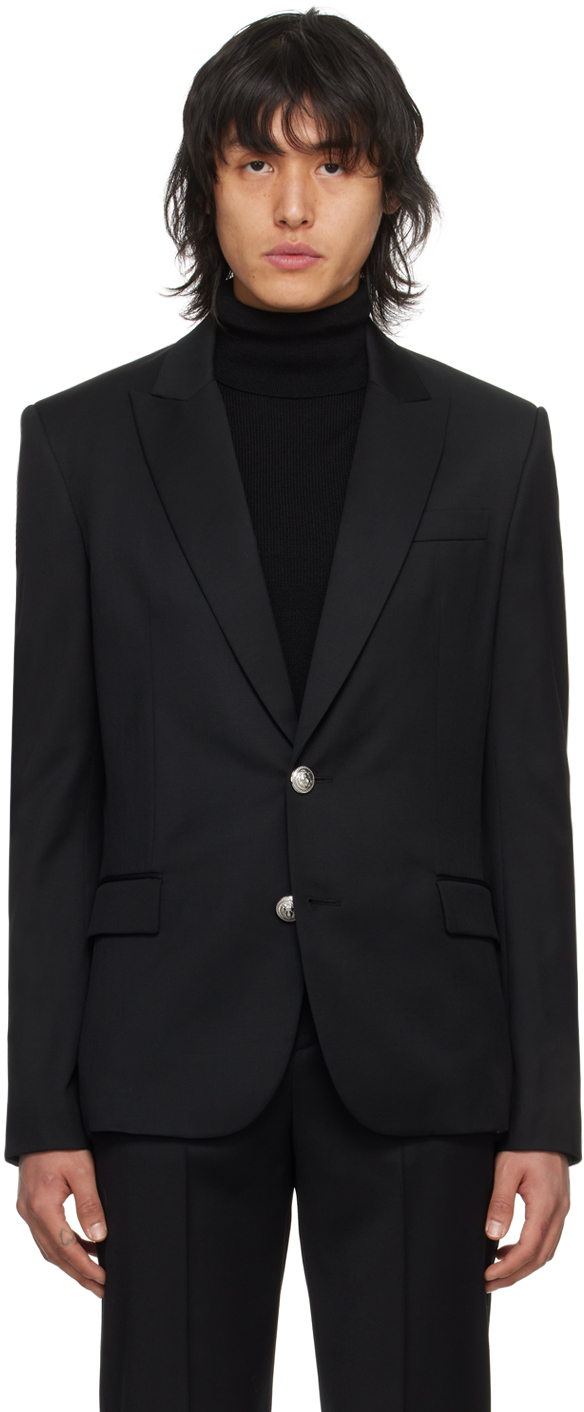 Balmain Single Breasted Jacket Black