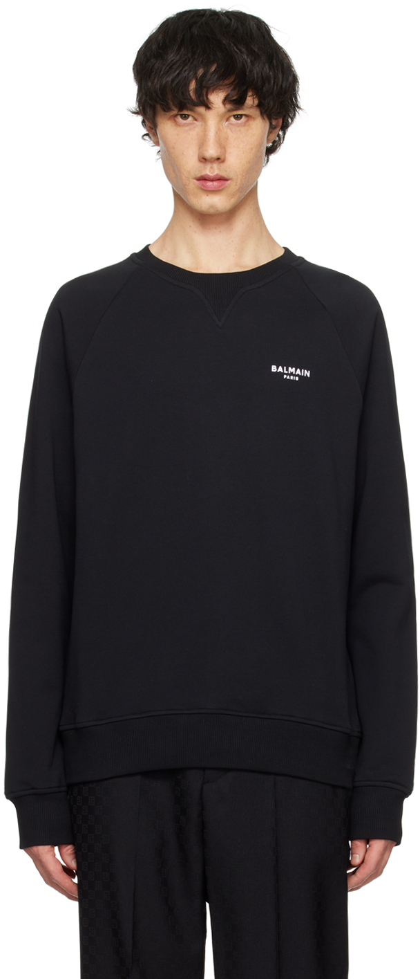 BALMAIN ブラック スウェット Balmainのブラック Balmain Paris フロックロゴ スウェット